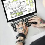 Website development layout sketch drawing